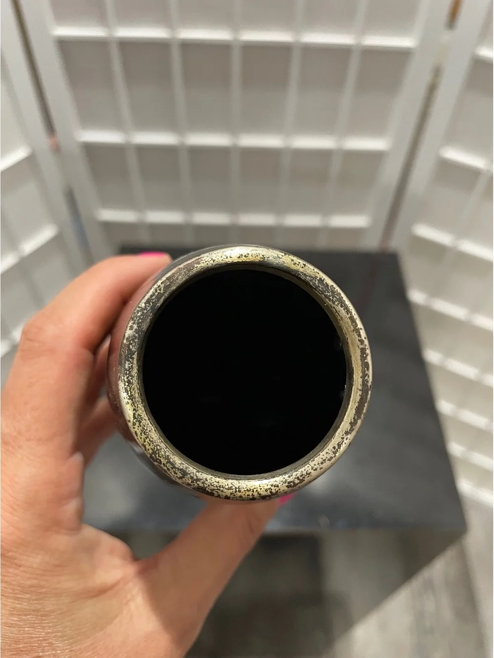 Vintage Black and Gold Japanese Vase